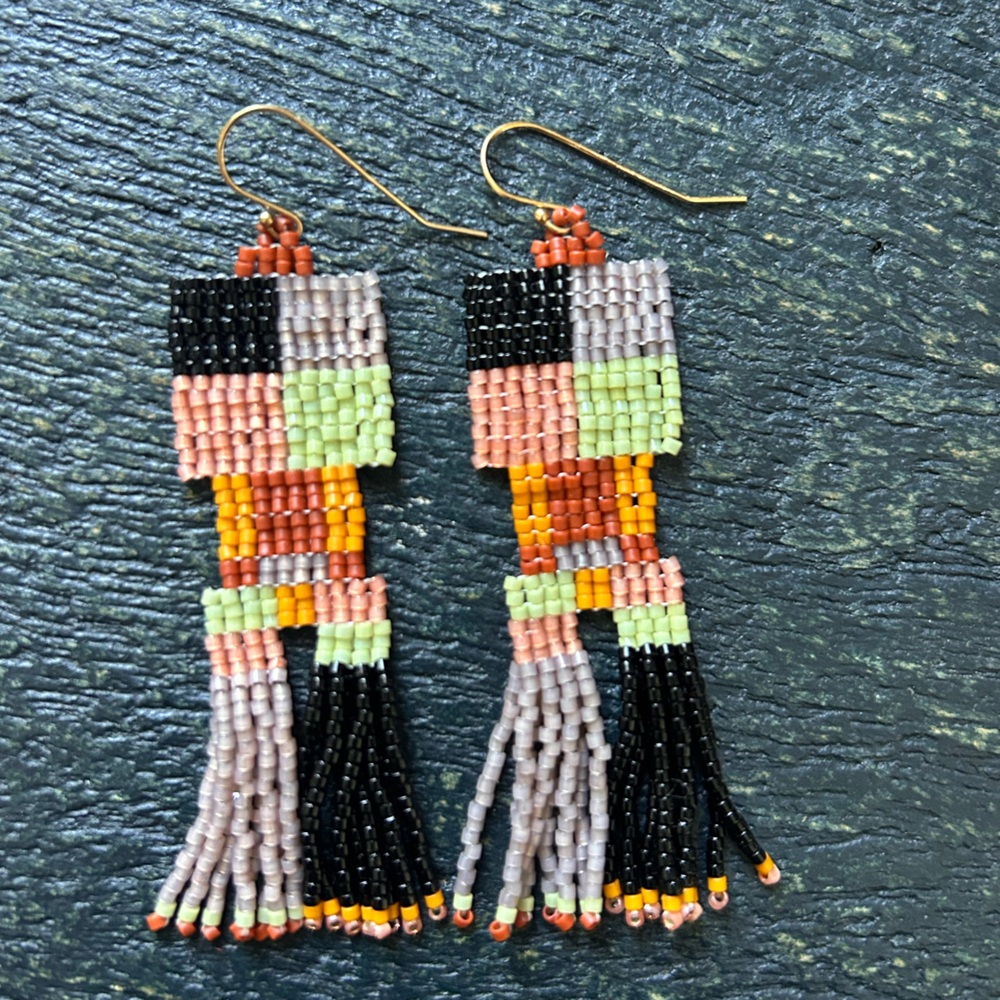 Handmade Beaded earrings - colorful